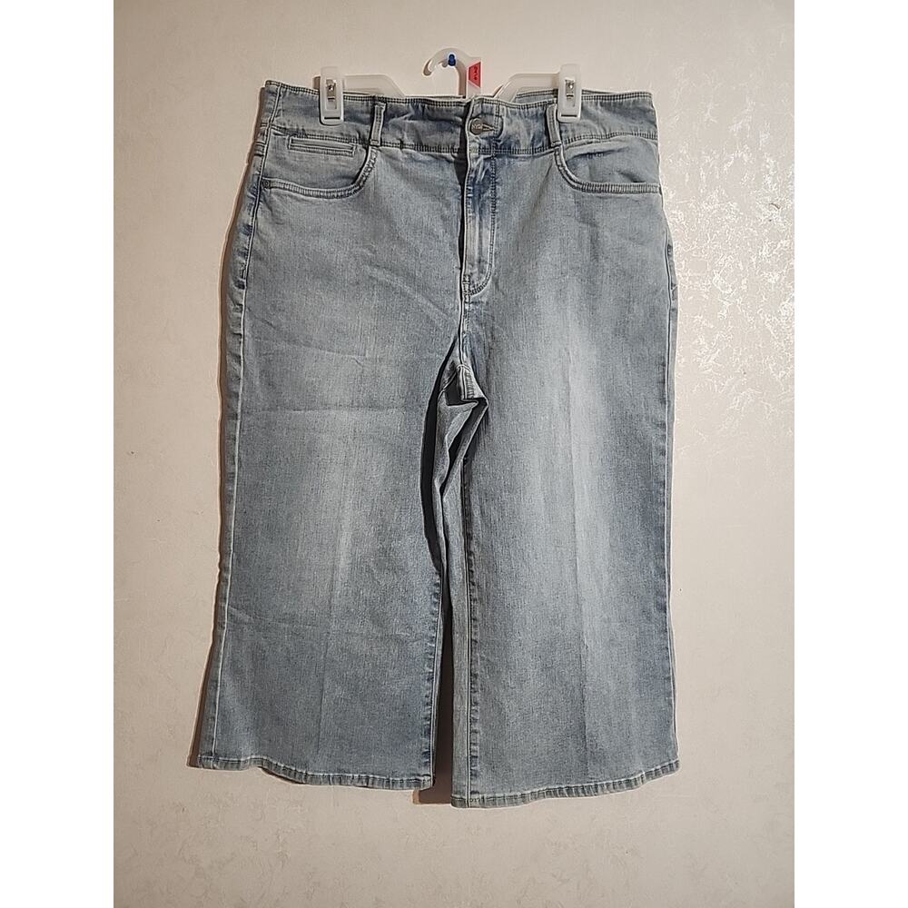NYDJ Womens Capri Jeans sz 16P Wide Leg Lift Tuck Technology Cool Embrace